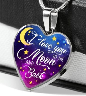 3 pcs "I LOVE YOU TO THE MOON and BACK" Exquisite Heart Pendant Necklace Jewelry Birthday Holiday Christmas Gift - Findsbyjune.com