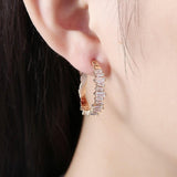 Austrian Crystal Abstract Crystal Dust Earrings Set in 18K Gold ITALY Made
