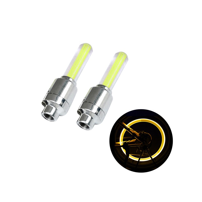 1/2 Pcs Neon Lights Tire Wheel Valve Cap Light LED Portable Durable Lightweight