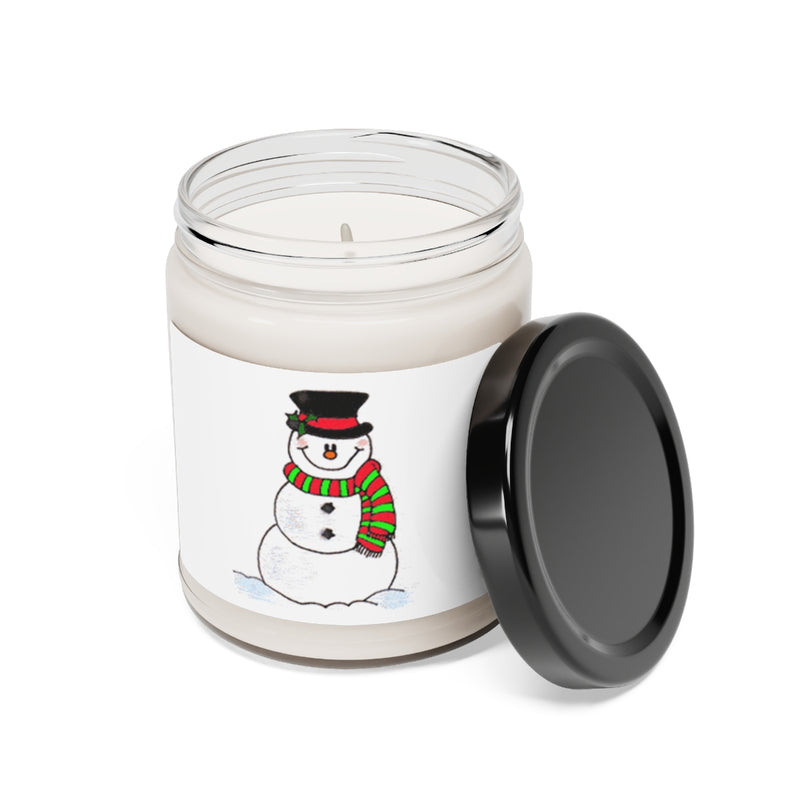 " Frosty The Snowman " Scented Soy Candle, 9oz Birthday Gifts Holiday Gift White Sage Clean Cotton Lavender Sea Salt Scent