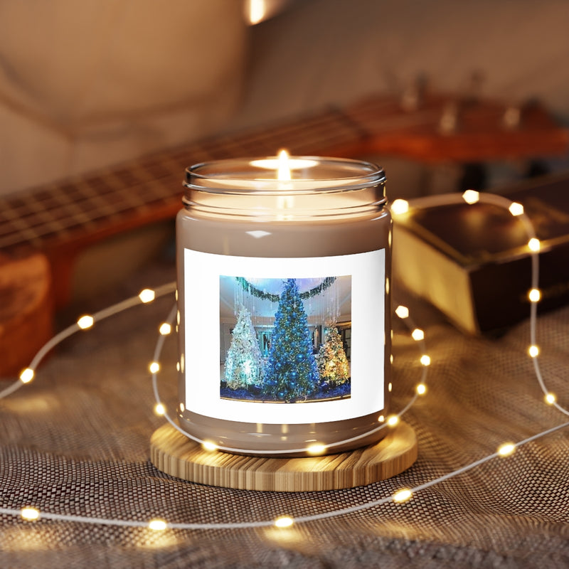 " Blue Christmas Tree " Design Scented Candles, 9oz Holiday Gift Birthday Gift Comfort Spice Scent, Sea Breeze Scent, Vanilla Bean Scent Home Decor