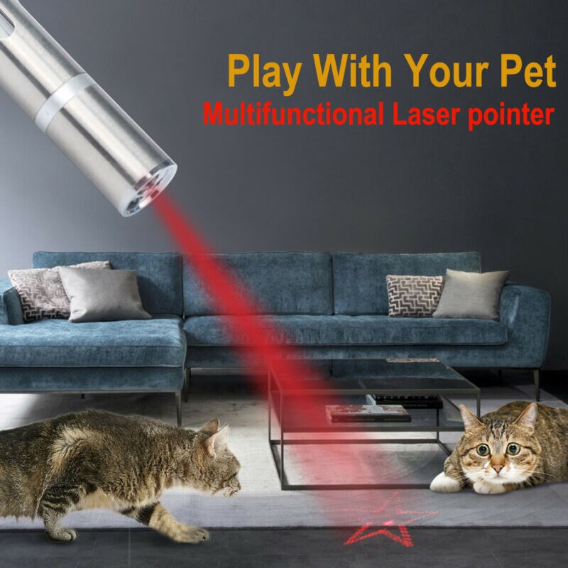 3pcs 3 in 1 Design USB Rechargeable LED Laser Cat Red Light Toy