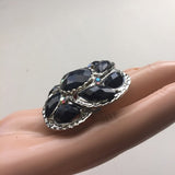 Brand-new big chunky adjustable ring 💍 for women & Ladies. fashion jewelry. 💎 black gemstones 💎. Women's Ladies Fashion - Findsbyjune.com