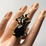 Brand-new adjustable ring with black gem fashions jewelry chunky. Women's Ladies Fashion Jewelry - Findsbyjune.com