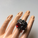 Brand-new adjustable ring chunky wood gemstone fashion jewelry with flower design. Women's Ladies Fashion Jewelry - Findsbyjune.com